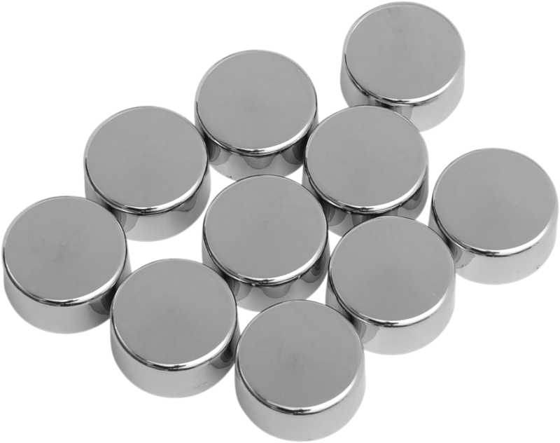 DRAG SPECIALTIES Chrome Bolt Covers - Hex - 5/8" - 10 Pack