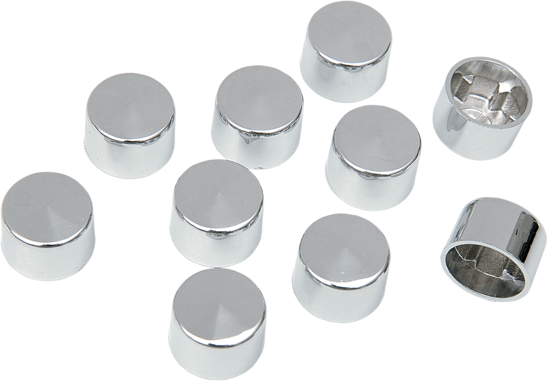 DRAG SPECIALTIES 12 Point Bolt Covers - 1/4" - Chrome - 10 Pack