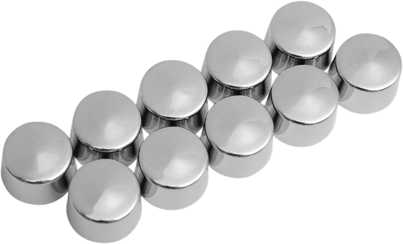 DRAG SPECIALTIES Chrome Bolt Covers - 12 Point - 10 mm - 10 Pack