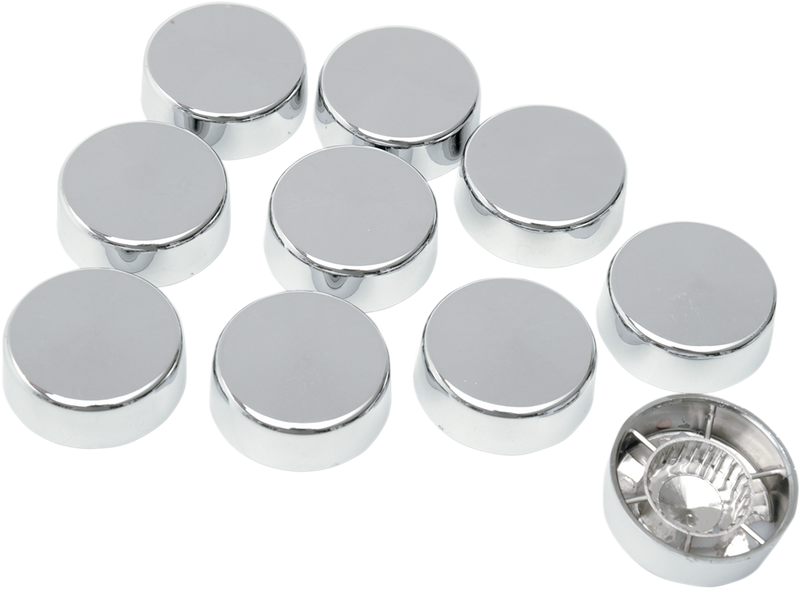 DRAG SPECIALTIES Hex Bolt Covers with Washers - 5/8" - Chrome - 10 Pack