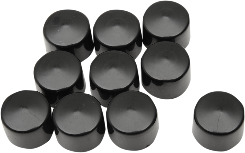DRAG SPECIALTIES Black Front Axle Caps - 10 Pack