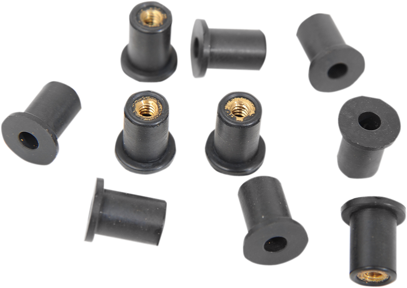 DRAG SPECIALTIES Replacement Multi Functional Well Nuts - #6-32 - 10-Pack