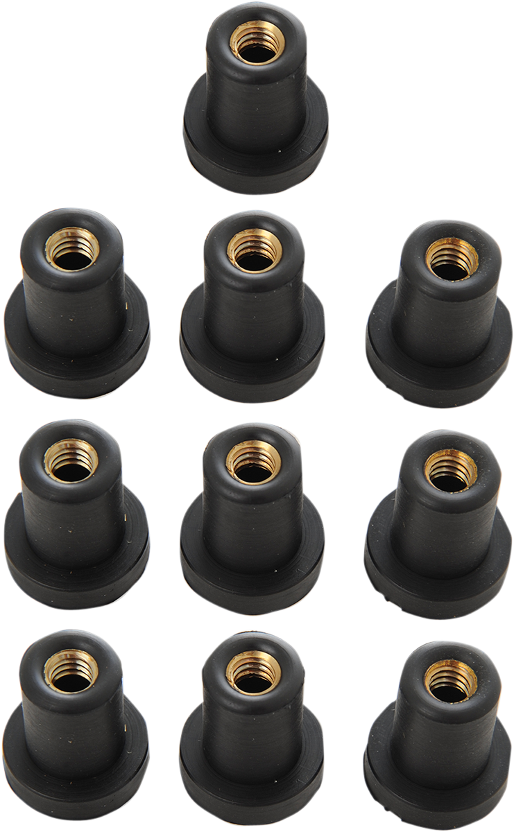 DRAG SPECIALTIES Replacement Multi Functional Well Nuts - 1/4-20 - 10-Pack