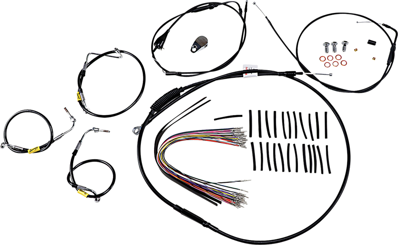 BURLY BRAND Control Kit - Early Touring Bikes - 13" Bagger Bar Handlebars - Black