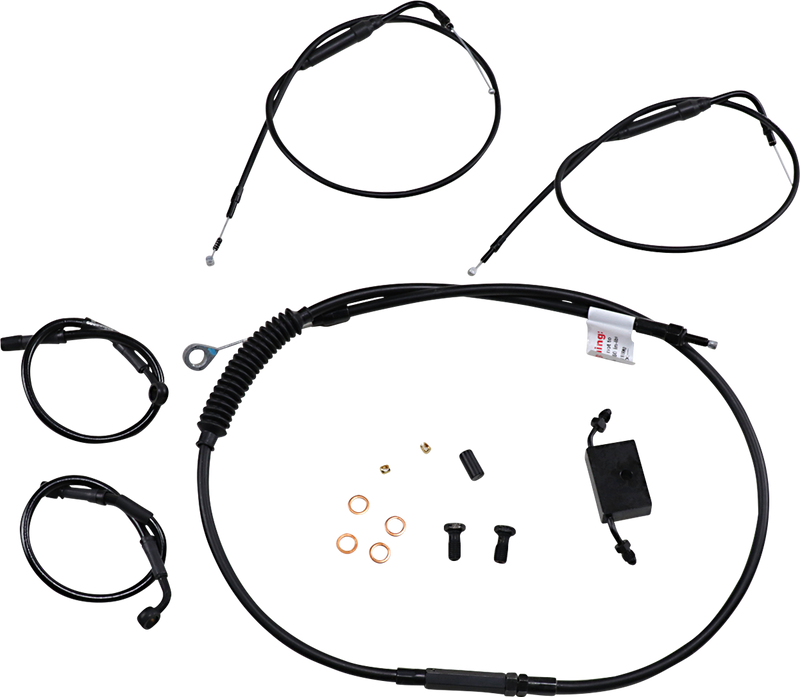 BURLY BRAND Handlebar Cable and Brake Line Kit - Extended - Sportsters - Clubman Handlebars - ABS