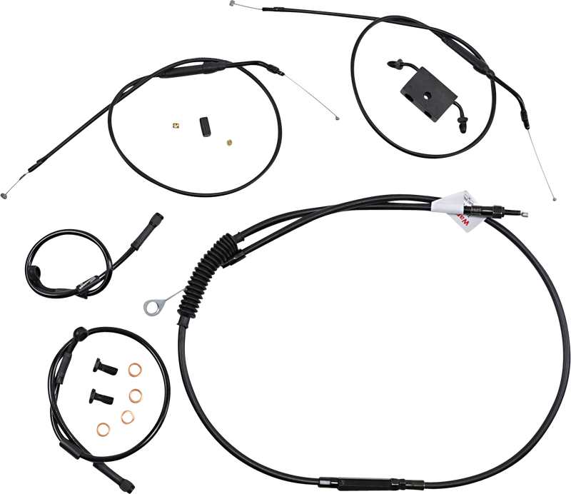 BURLY BRAND Handlebar Cable and Brake Line Kit - Extended - Sportsters - Tracker/Scrambler Handlebars - ABS