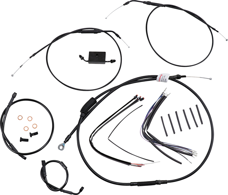 BURLY BRAND Handlebar Cable and Brake Line Kit - Extended - Sportsters - 14" T-Bar Handlebars - ABS