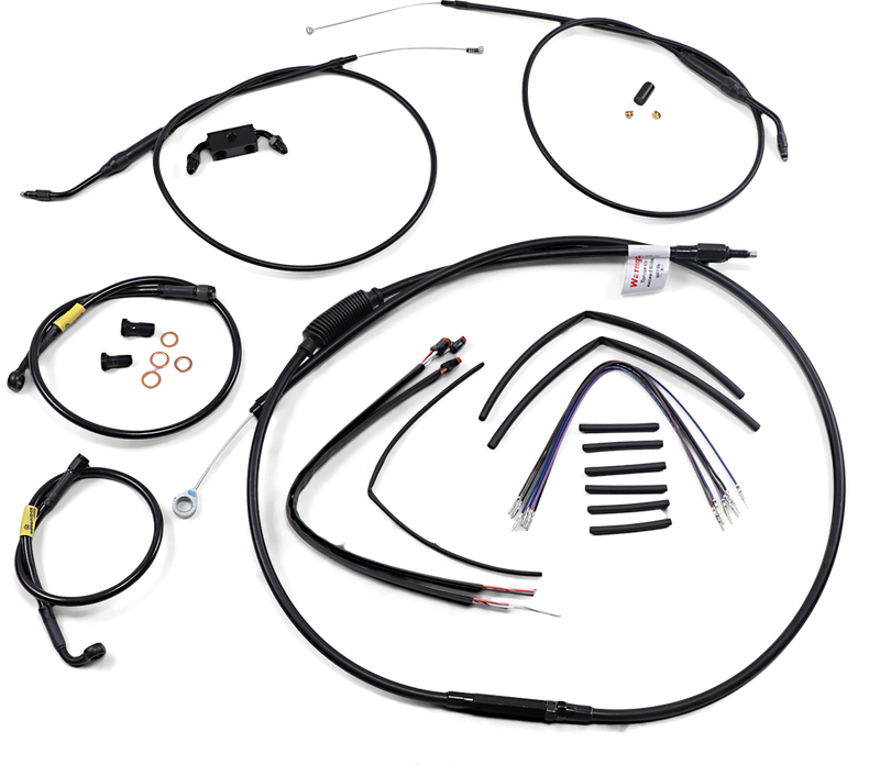 BURLY BRAND Cable Kit - Jail Bar - 12" Handlebars - Black Vinyl