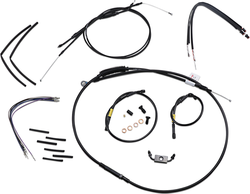 BURLY BRAND Cable Kit - Jail Bar - 14" Handlebars - Black Vinyl