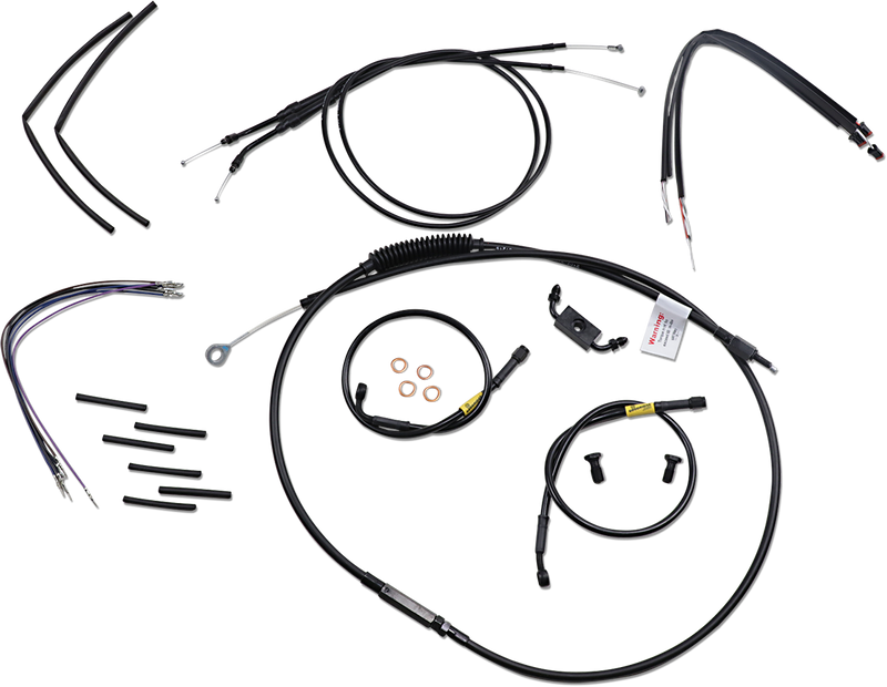BURLY BRAND Cable Kit - Jail Bar - 12" Handlebars - Black Vinyl
