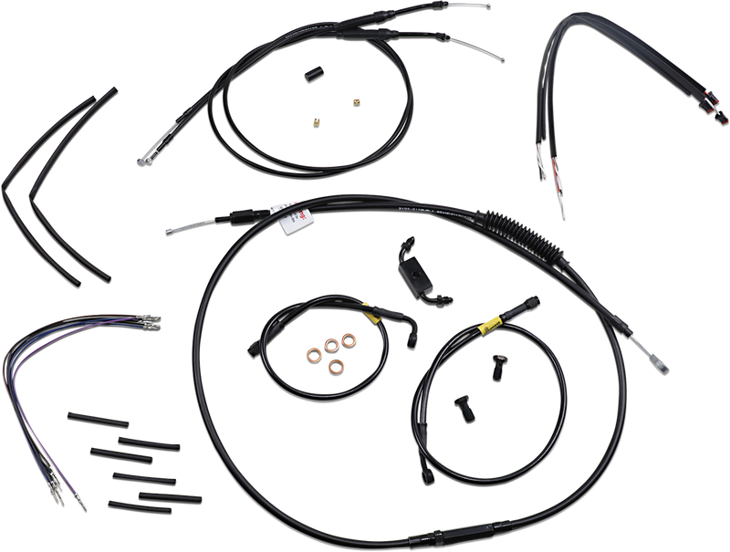BURLY BRAND Handlebar Cable and Brake Line Kit - 12" Wide Glide Gorilla Handlebars
