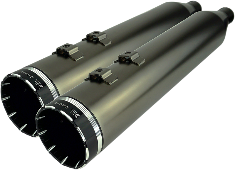KHROME WERKS 4-1/2" HP-Plus® Slip-On Mufflers - Smoked Chrome with Tracer - Touring 202650