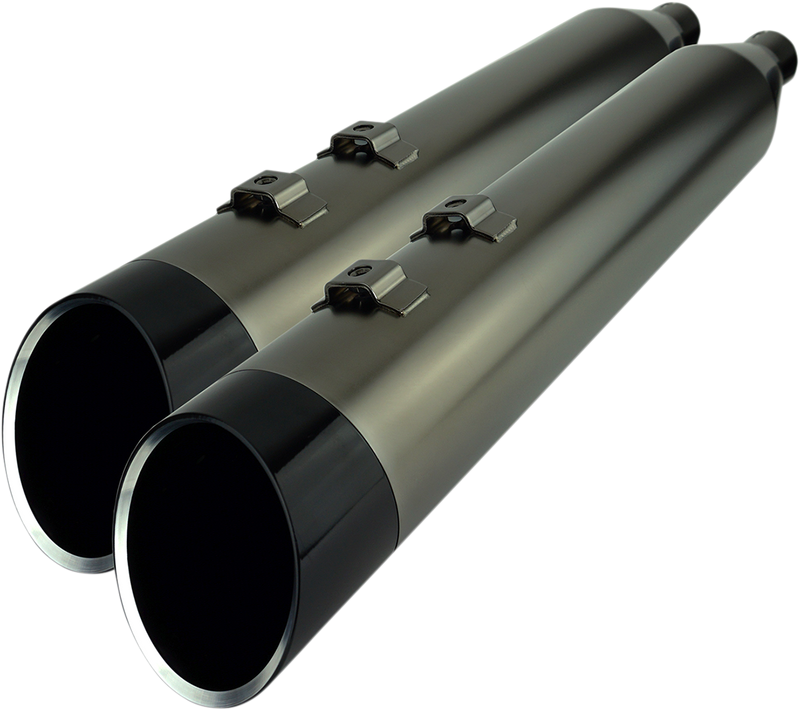 KHROME WERKS 4-1/2" HP-Plus® Slip-On Mufflers - Smoked Chrome with Edge - Touring 202655