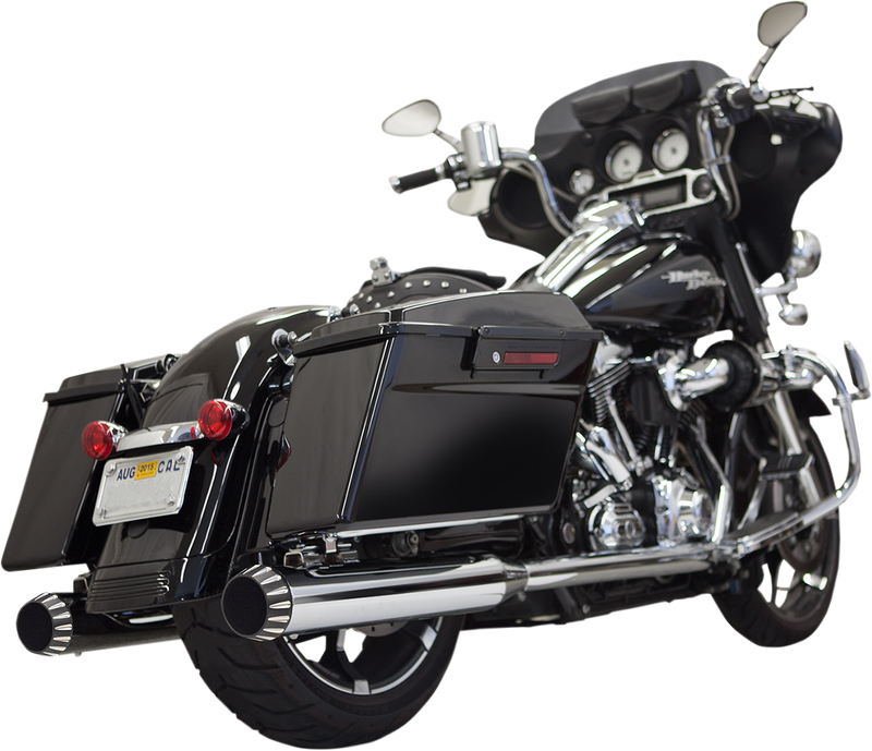 BASSANI XHAUST 4" QNT Mufflers - Chrome - '95-'16 TOURING MODELS