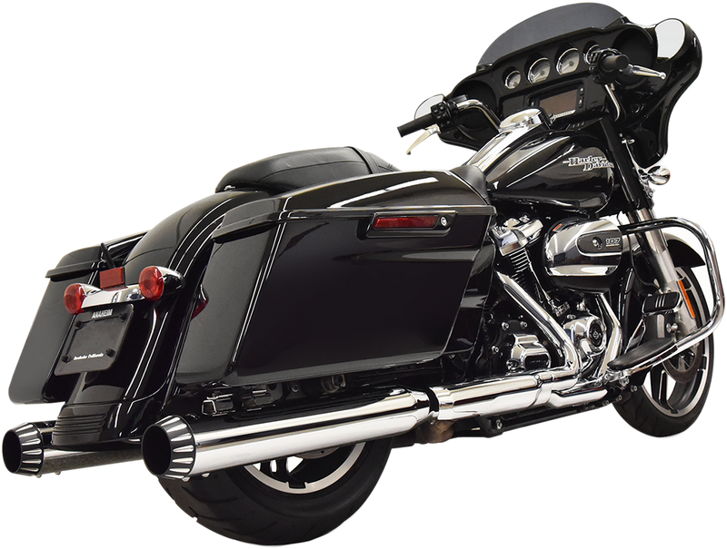 BASSANI XHAUST 4" QNT Mufflers - Chrome - '17-'20 TOURING MODELS