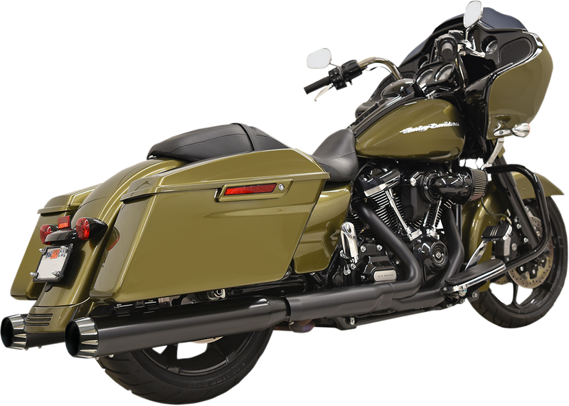 BASSANI XHAUST 4" QNT Mufflers - Black - '17-'20 TOURING MODELS