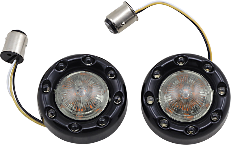 CUSTOM DYNAMICS ProBEAM® Bullet Ringz Front Turn Signals 1157 - Black - Smoke Lens