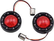 CUSTOM DYNAMICS ProBEAM® Bullet Ringz™ 1157 Rear Turn Signals - Black - Red Lens