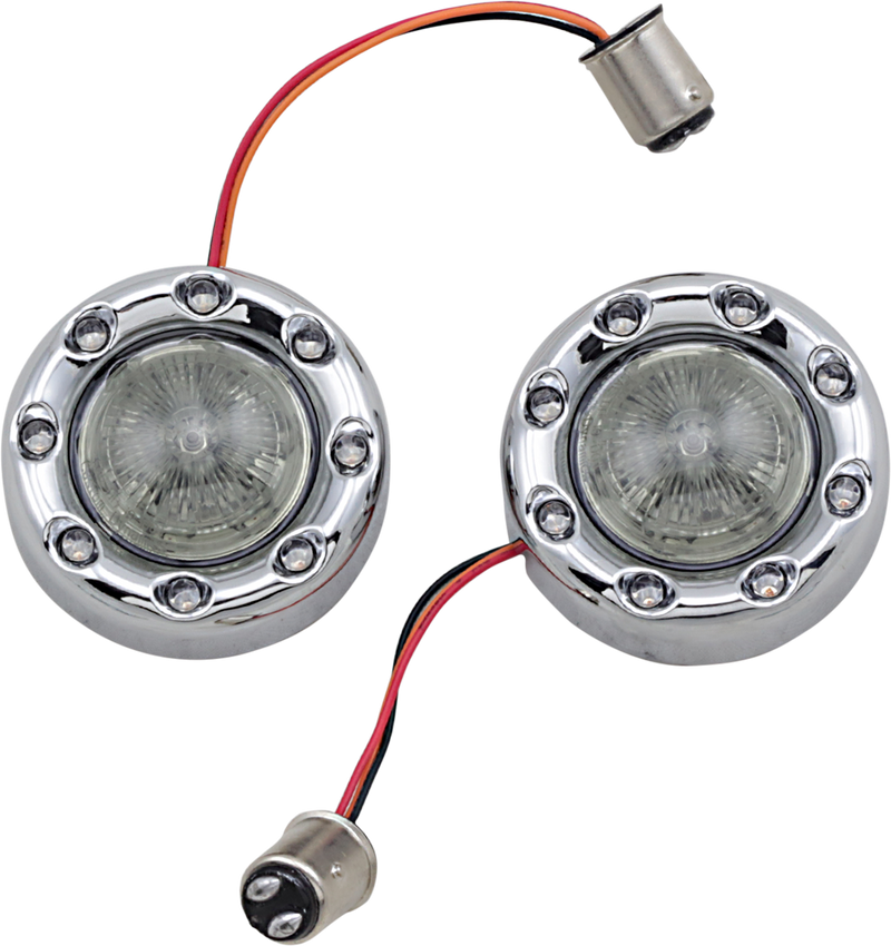 CUSTOM DYNAMICS ProBEAM® Bullet Ringz™ 1157 Rear Turn Signals - Chrome - Smoke Lens