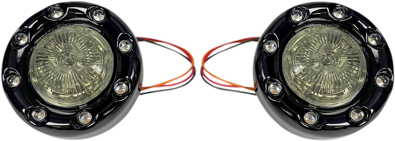 CUSTOM DYNAMICS ProBEAM® Bullet Ringz™ 1157 Rear Turn Signals - Black - Smoke Lens