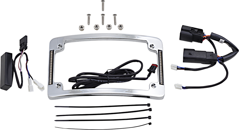 CUSTOM DYNAMICS Plug & Play LED Radius License Plate Frame - Chrome