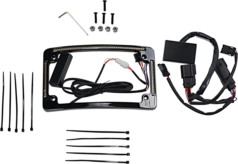 CUSTOM DYNAMICS Plug & Play Run/Brake/Turn LED License Plate Frame - Black - Radius