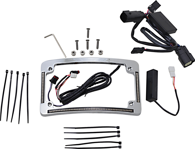 CUSTOM DYNAMICS Plug & Play Run/Brake/Turn LED License Plate Frame - Chrome - Radius