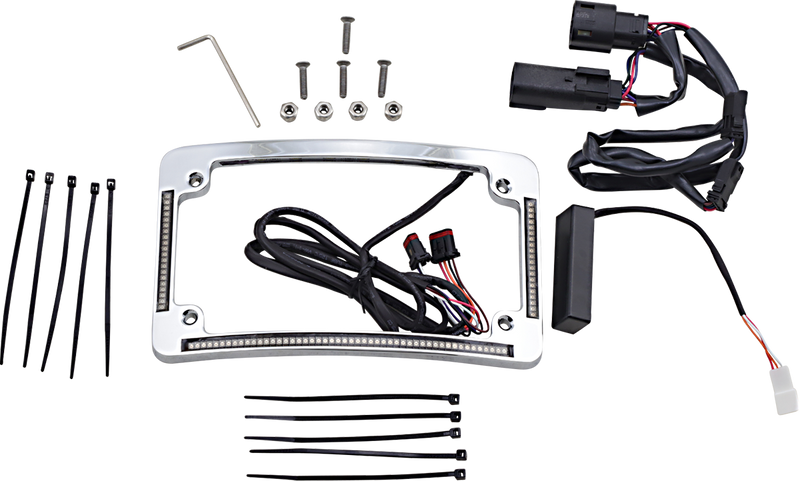 CUSTOM DYNAMICS Plug & Play Run/Brake/Turn LED License Plate Frame - Chrome - Radius