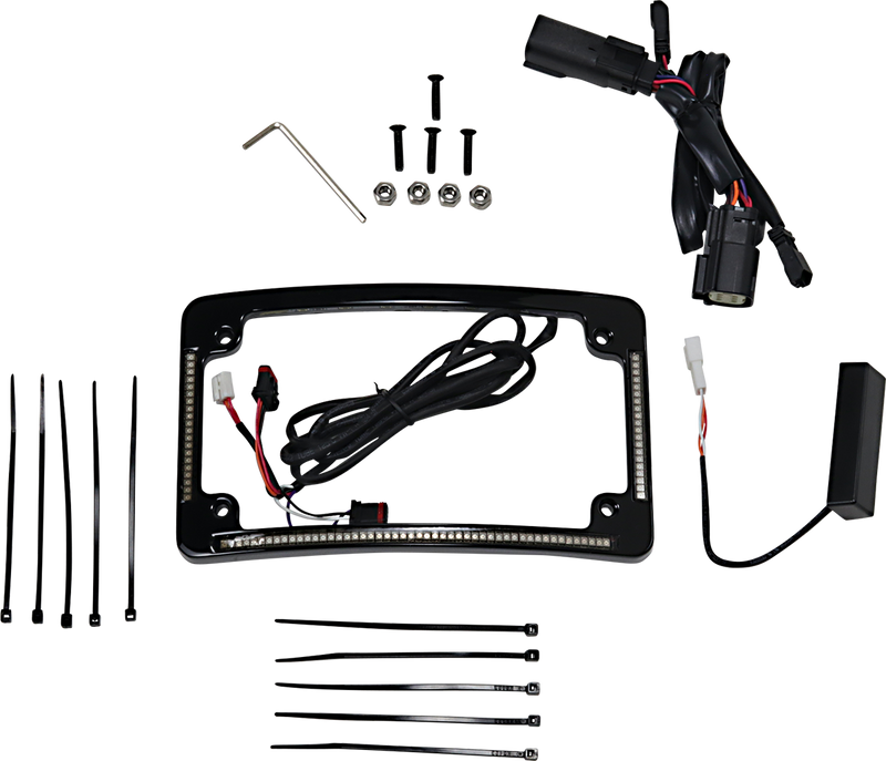 CUSTOM DYNAMICS Plug & Play Run/Brake/Turn LED License Plate Frame - Black - Radius