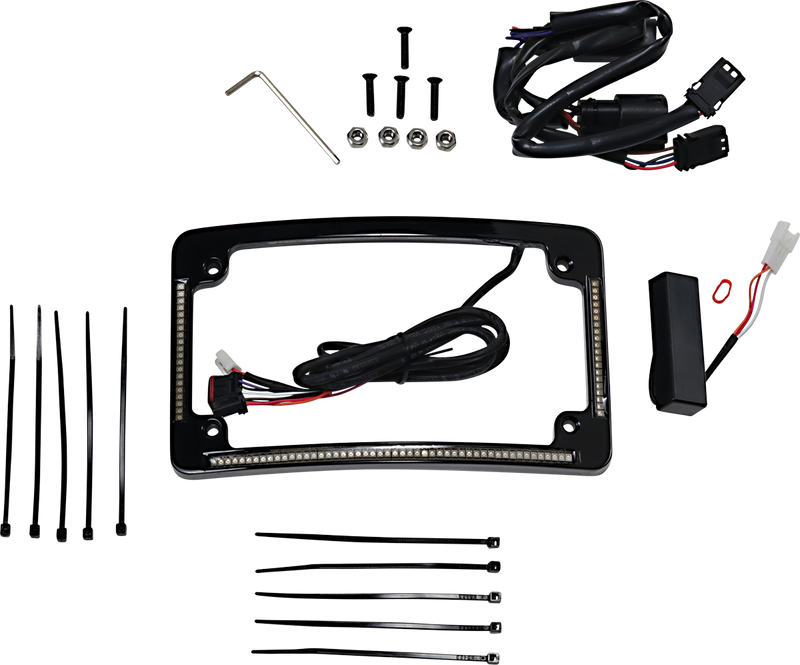 CUSTOM DYNAMICS Plug & Play Run/Brake/Turn LED License Plate Frame - Black - Radius