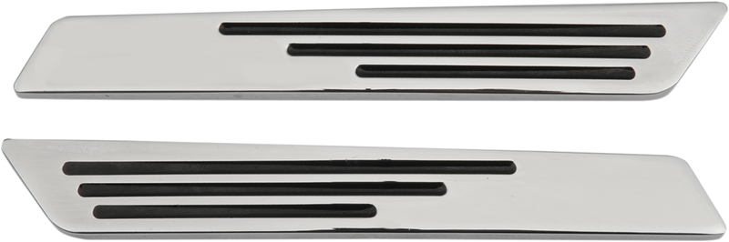 DRAG SPECIALTIES Chrome / Black Ball Milled Saddlebag Latch Insert - FL '14-'22