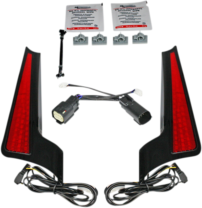 CUSTOM DYNAMICS Fascia Panels LED Auxiliary Lights - Black - Red - '14-'25