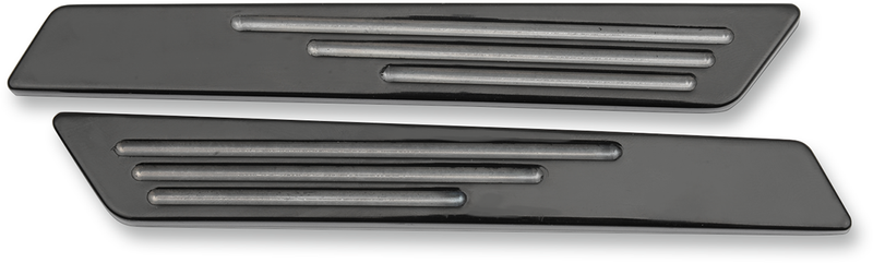 DRAG SPECIALTIES Black Grooved Saddlebag Hinge Inserts - FL '14-'22