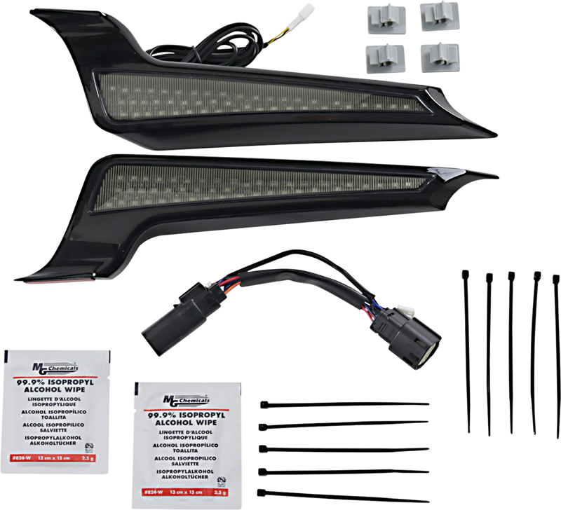 CUSTOM DYNAMICS Fascia Panels LED Auxiliary Lights - Black - Smoke - '14-'25