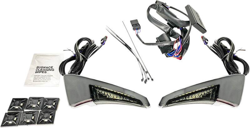 CUSTOM DYNAMICS Sequential Tour Pak Seat Back Rest LED Lights - Chrome/Smoke - FLH
