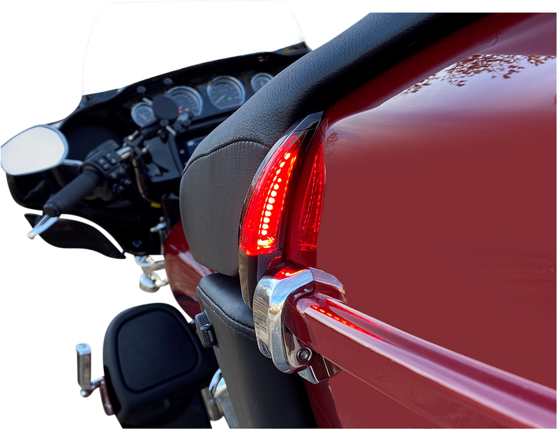 CUSTOM DYNAMICS Sequential Tour Pak Seat Back Rest LED Lights - Black/Red - FLH