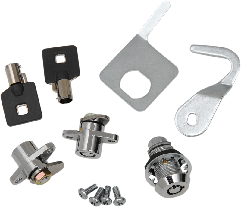DRAG SPECIALTIES Chrome Saddlebag and Tour-Pak Lock Kit - FL '93-13