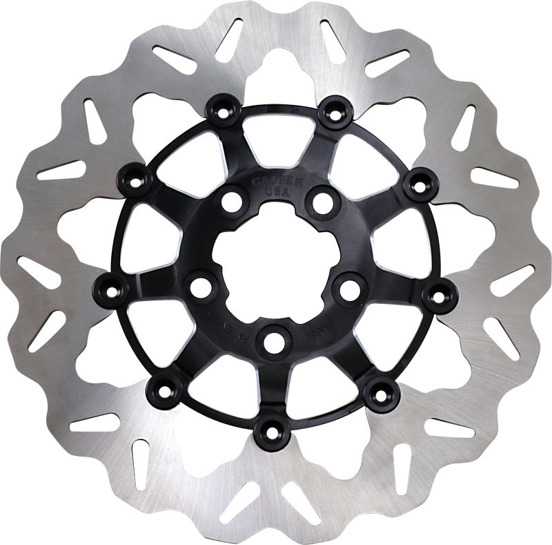 GBRAKES Rear Wave? Rotor - Black Carrier DF681CW-C