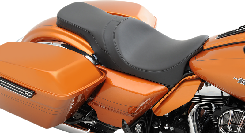 DRAG SPECIALTIES Forward Positioned Predator 2-Up Smooth Solar-Reflective Leather Seat - Black - Touring '08-'23