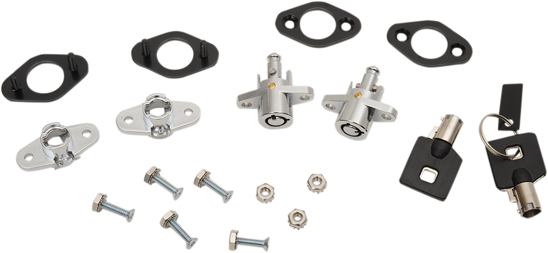 DRAG SPECIALTIES Chrome Soft-Side Saddlebag Lock Kit - Universal