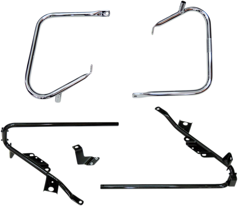 DRAG SPECIALTIES Chrome Saddlebag Guard / Support Kit - FL '97-'08