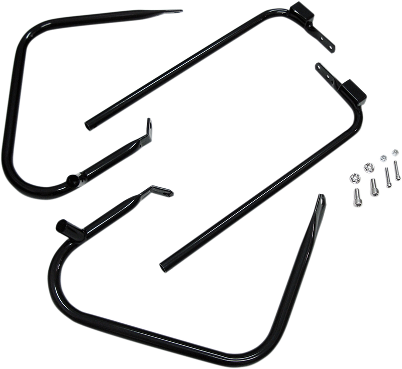 DRAG SPECIALTIES Black Saddlebag Guard / Support Kit - FL '97-'08