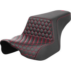 SADDLEMEN Step-Up Seat - Front Honeycomb - Touring '23.5-UP - Red