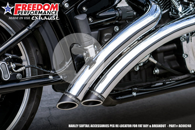 FREEDOM EXHAUST -  SOFTAIL ACCESSORIES PEG RE-LOCATOR  BRACKET AC00248 for FAT BOY & BREAKOUT 2018-PRESENT