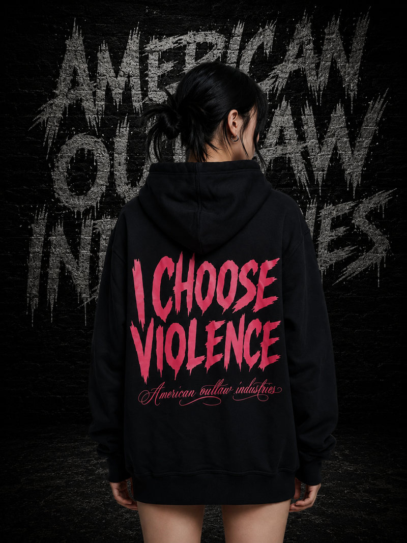 I Choose Violence Hoodie (Pink)