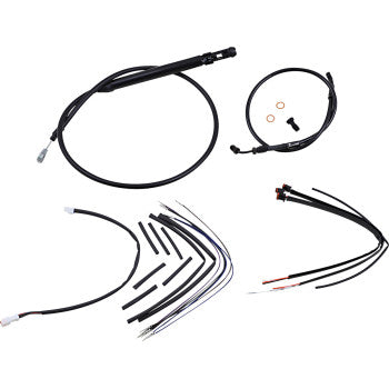 BURLY BRAND Cable Kit - Jail Bar - 14" Handlebars - Black Vinyl