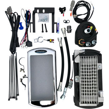 ULTRACOOL Center Mount / Frame Mount Oil Cooler Kit - Softail '01-'17 - Chrome