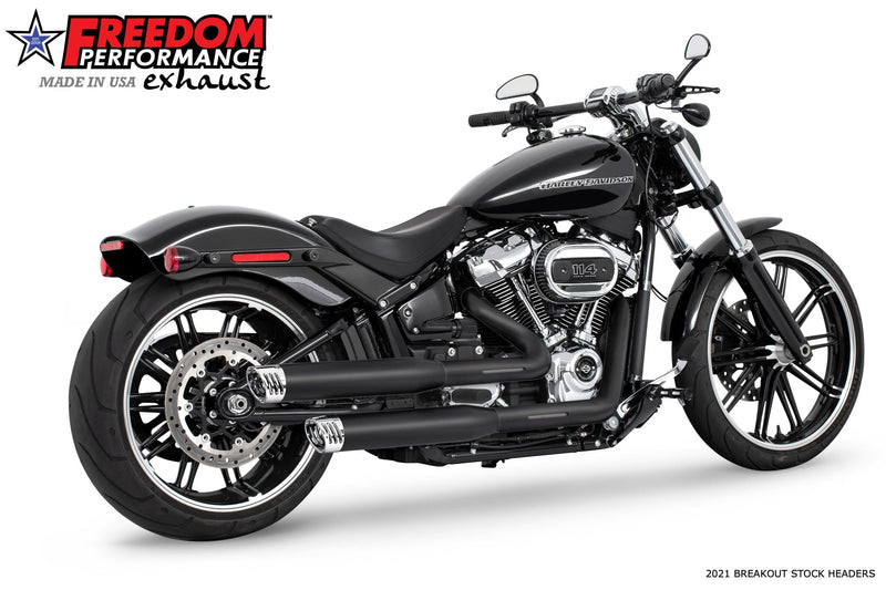 FREEDOM EXHAUST -  SOFTAIL/M8 WIDE TIRE STANDARD, LOW RIDER, SLIM, FAT BOY, BREAKOUT & STREET BOB 3.25" SLIP-ONS