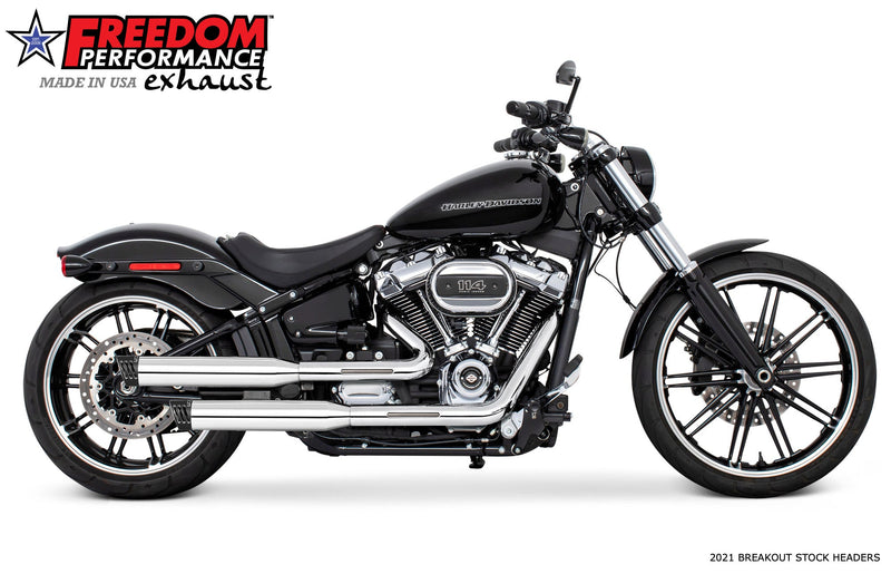 FREEDOM EXHAUST -  SOFTAIL/M8 WIDE TIRE STANDARD, LOW RIDER, SLIM, FAT BOY, BREAKOUT & STREET BOB 3.25" SLIP-ONS