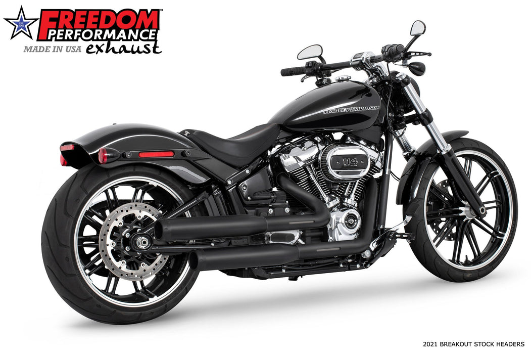 FREEDOM EXHAUST -  SOFTAIL/M8 WIDE TIRE STANDARD, LOW RIDER, SLIM, FAT BOY, BREAKOUT & STREET BOB 3.25" SLIP-ONS